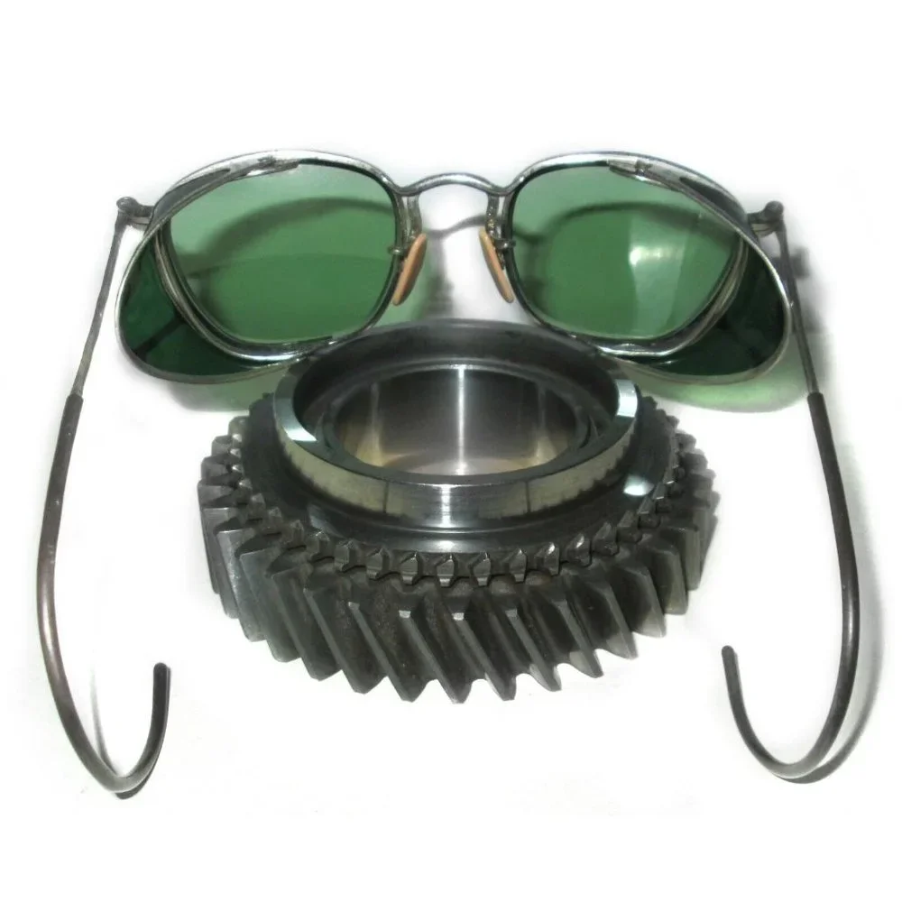 Antique American Optical Square Green Goggles Sunglasses Vtg AO Safety Glasses